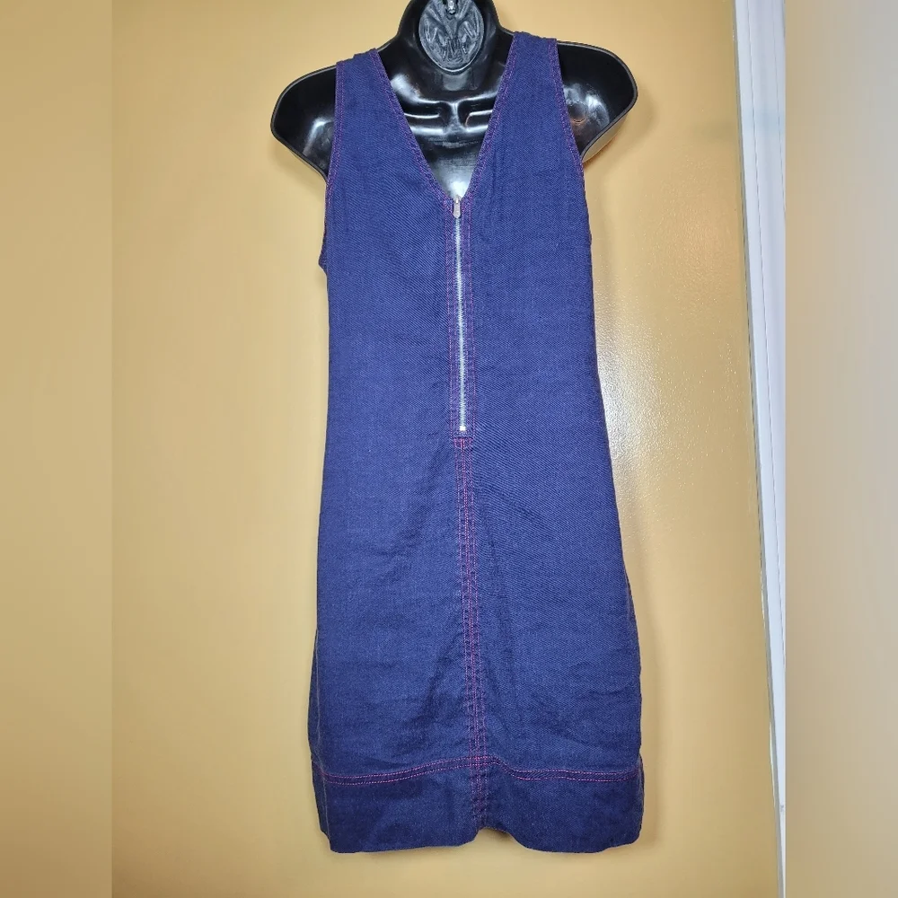 Sold! Tommy Bahama Palm-A-Dora Sheath Linen Blend Blue Mini Dress sz S - Picture 3 of 11